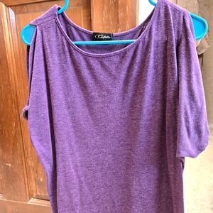 Purple Cut Out Shoulder Women's Top by Colette